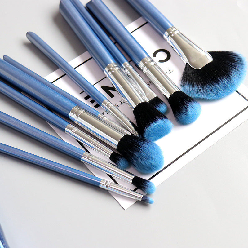 Professional Makeup Brushes Set- 10pcs - Blue