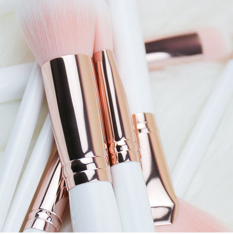 Natural-Synthetic Brushes set - 12pcs - Pink