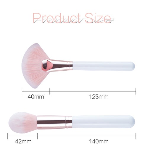 Natural-Synthetic Brushes set - 12pcs - Pink
