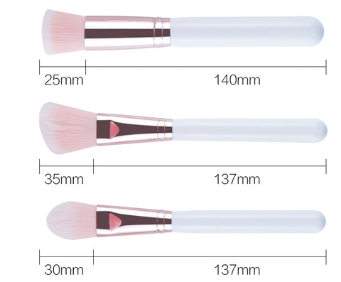 Natural-Synthetic Brushes set - 12pcs - Pink