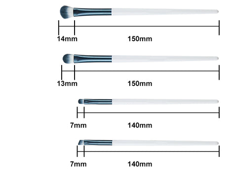 Professional Makeup Brushes Set - 11pcs - Blue and White