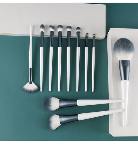 Professional Makeup Brushes Set - 11pcs - Blue and White