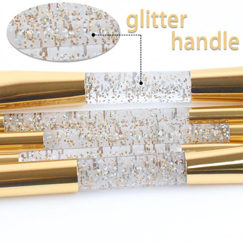 Duo End Synthetic Makeup Brush - 5pcs - Golden