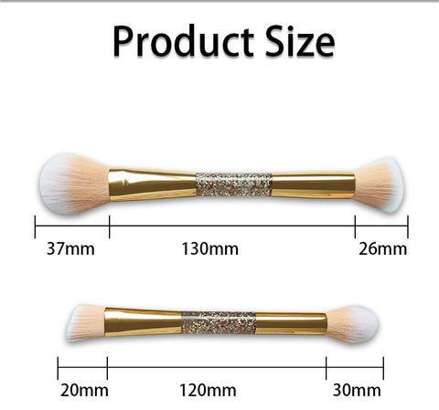 Duo End Synthetic Makeup Brush - 5pcs - Golden