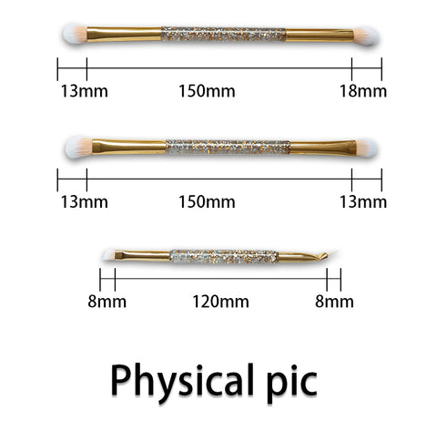 Duo End Synthetic Makeup Brush - 5pcs - Golden