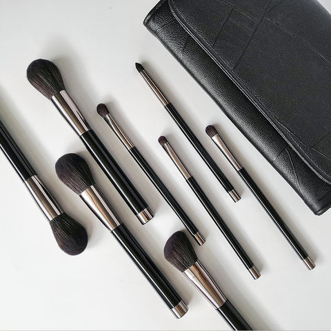 Professional Makeup Brushes - 8pcs - Black