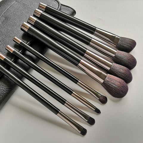 Professional Makeup Brushes - 8pcs - Black