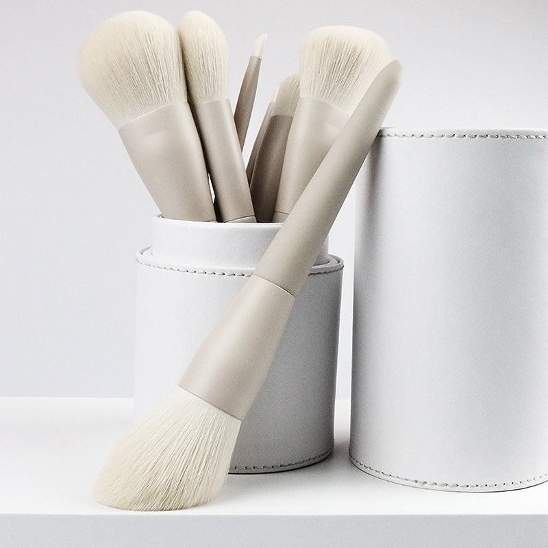 Custom Makeup Brush Set - 10pcs - Matte White Gray