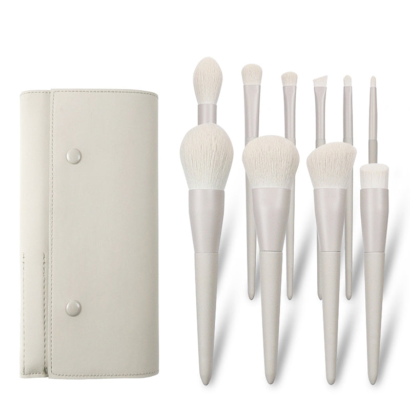 Custom Makeup Brush Set - 10pcs - Matte White Gray