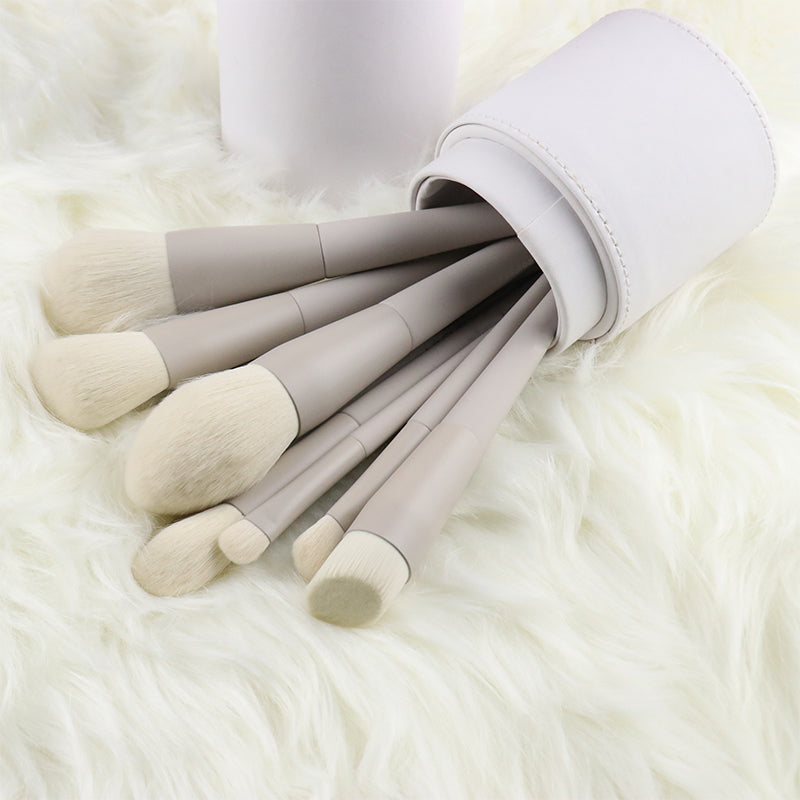 Custom Makeup Brush Set - 10pcs - Matte White Gray