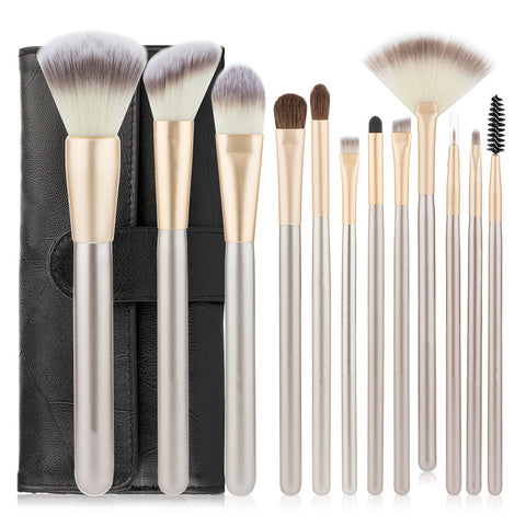 Premium Cosmetic Makeup Brush Set - 12/18/24pcs - Golden