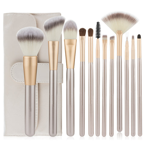 Premium Cosmetic Makeup Brush Set - 12/18/24pcs - Golden