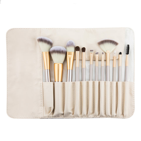 Premium Cosmetic Makeup Brush Set - 12/18/24pcs - Golden