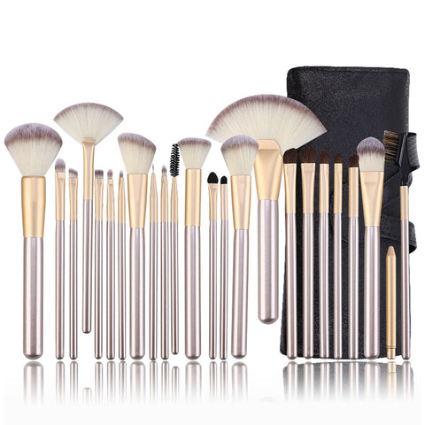 Premium Cosmetic Makeup Brush Set - 12/18/24pcs - Golden